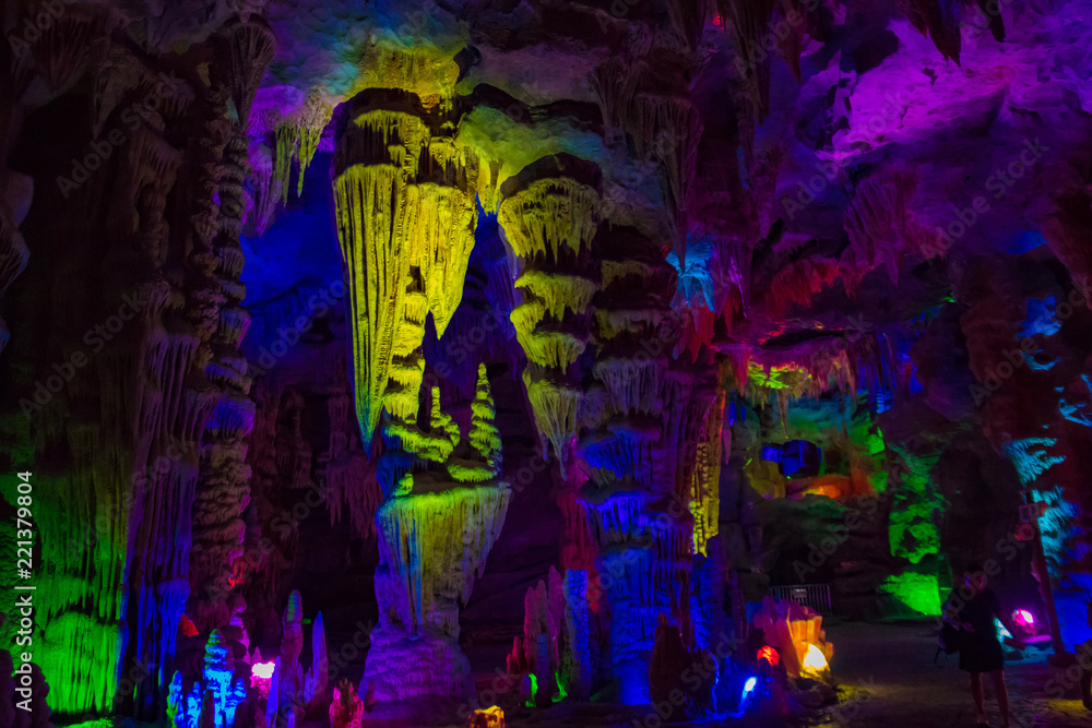 Beautiful view in the stalactite cave Beautiful view in the stalactite cave