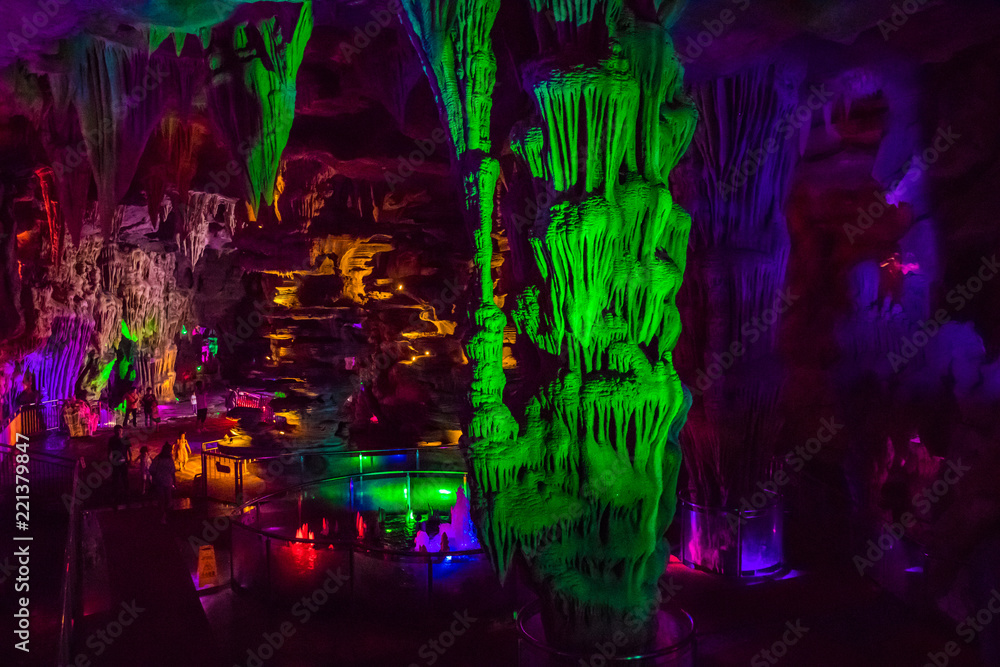  Beautiful view in the stalactite cave