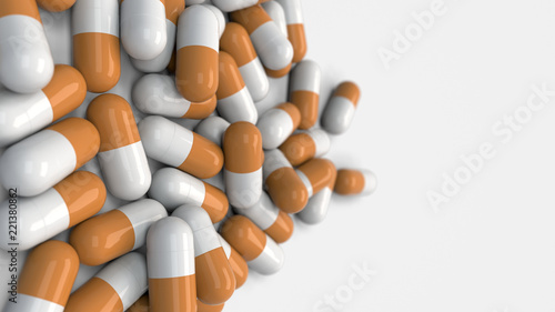 Wallpaper Mural Pile of white and orange medicine capsules Torontodigital.ca