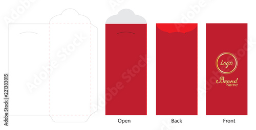 Envelope die cut mock up template Vector 