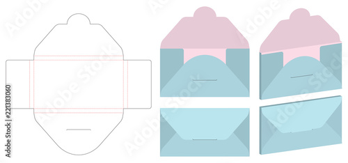 Envelope die cut mock up template Vector