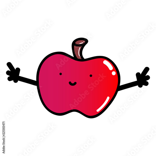 Red apples Hand doodle style