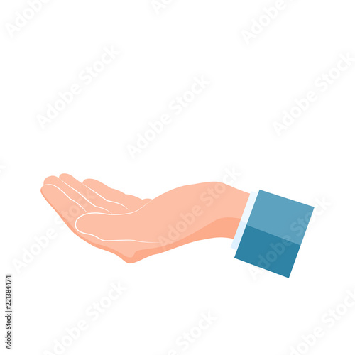 Hand icon. Human hand palm up. Vector illustration