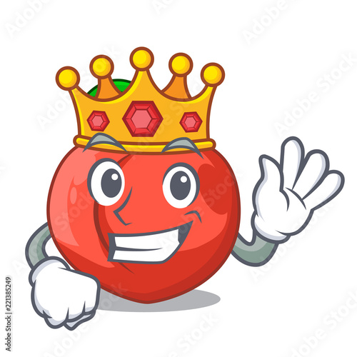 King fruit of nectarine isolated on mascot