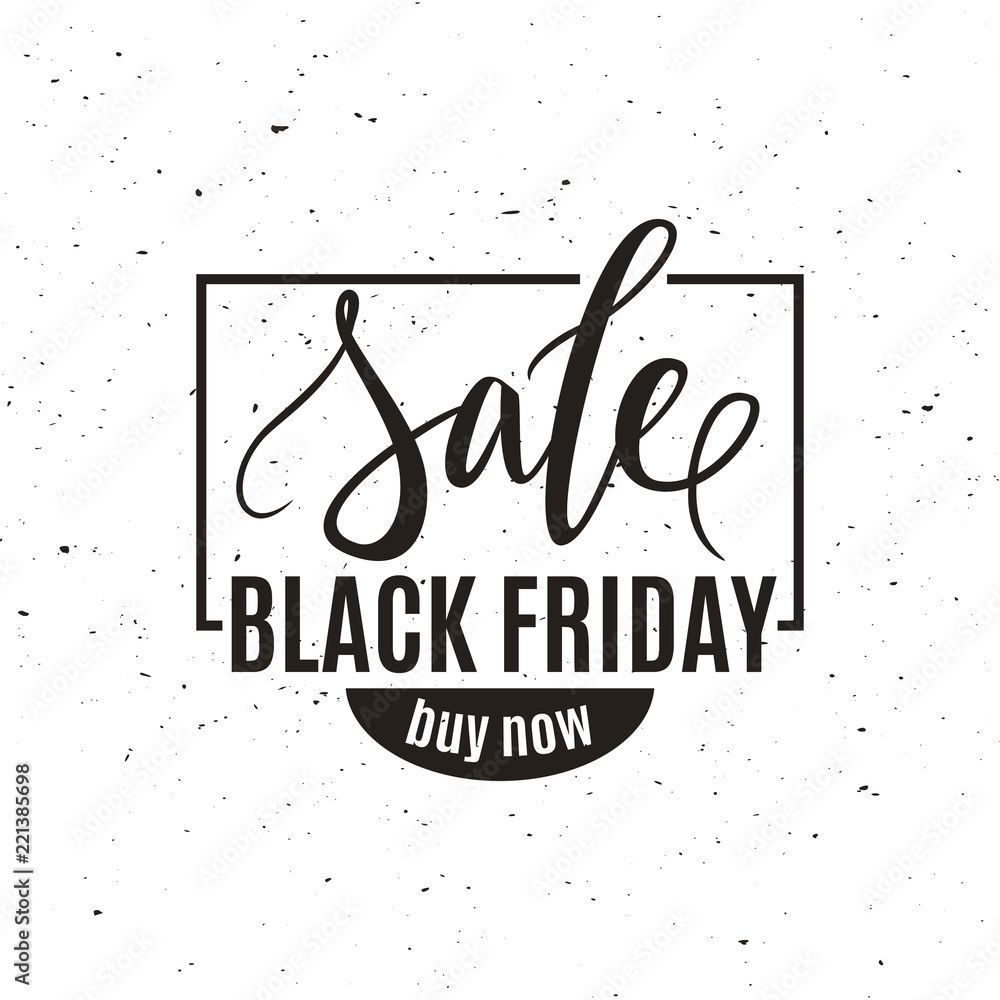 Black friday big sale advertisement, banner, emblem, calligraphic text, vector illustration