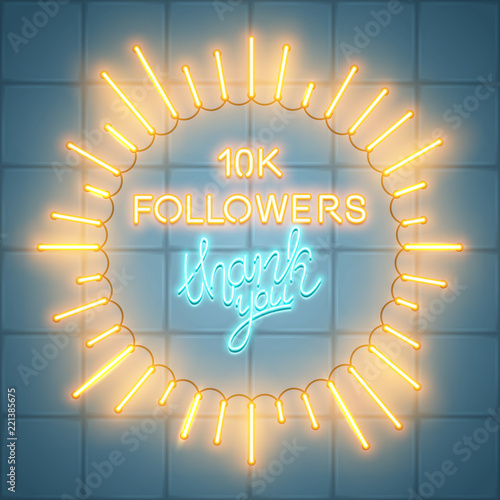 10k followers, social media banner, congratulation, celebration, vector illustration