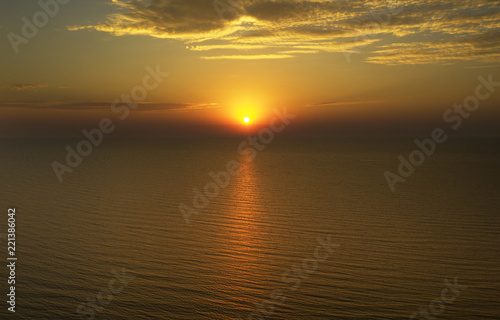 Sunset in Baltic sea at Latvia coast.