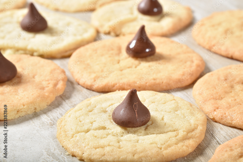 Sugar cookies with chocolate drops