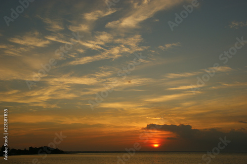 Fototapeta Naklejka Na Ścianę i Meble -  clouds at sunset. Playa Larga Cuba. bay of pigs. sunset on the caribbean sea