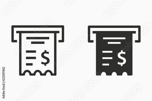 Receipt vector icon for graphic and web design.