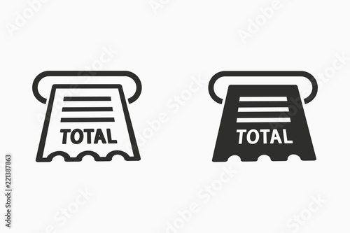 Receipt vector icon for graphic and web design.