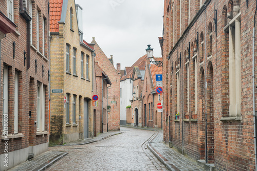 Fototapeta Naklejka Na Ścianę i Meble -  Beautiful street view of the Brugge city