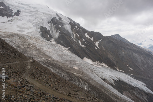 trift glacier in saas grund, canton valais switzerland view from hohsaas photo