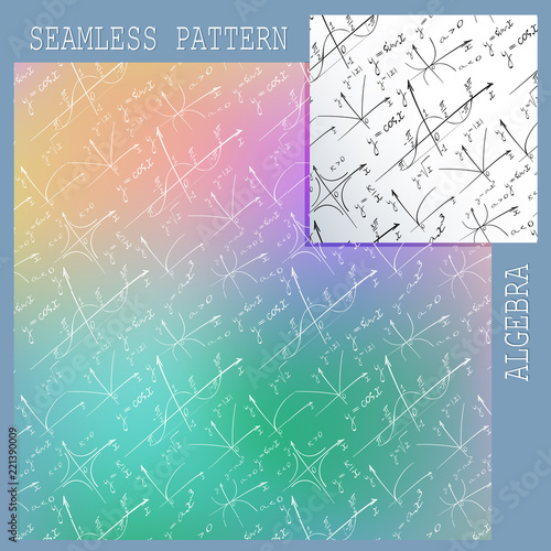 Seamless pattern on the topic of algebra