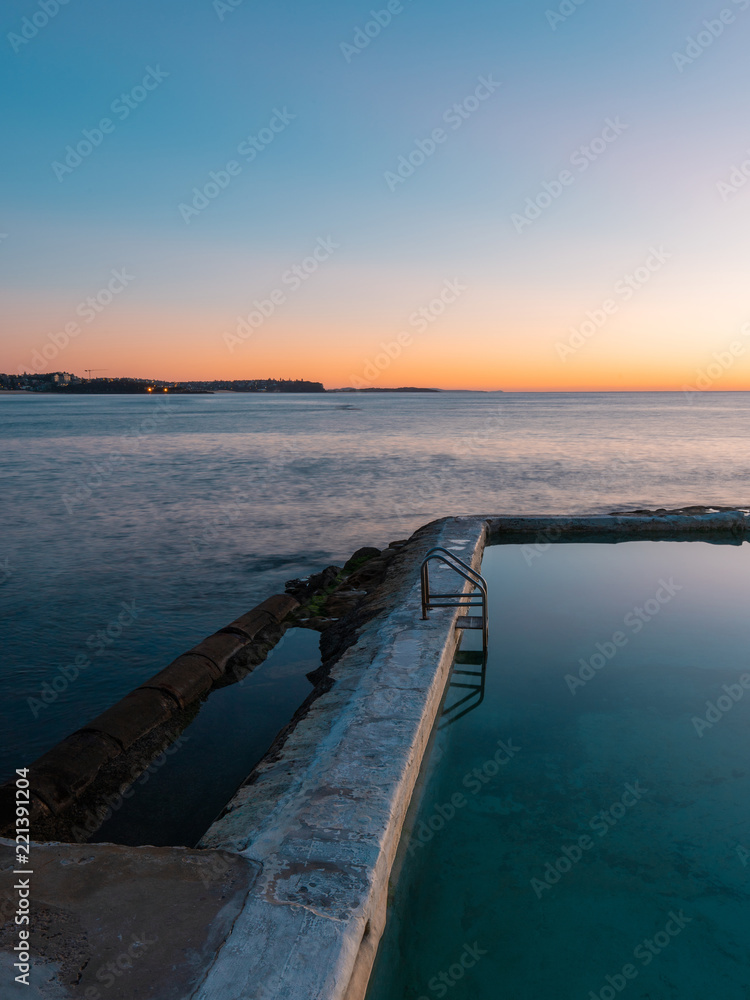 Side pool view of Fairy Bower sea pool, Manly, Sydney, Australia.