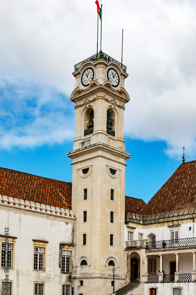 Obraz premium Clock tower of the University of Coimbra Portugal