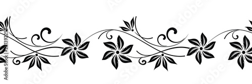 Seamless vector floral border