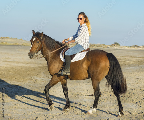 riding girl and horse