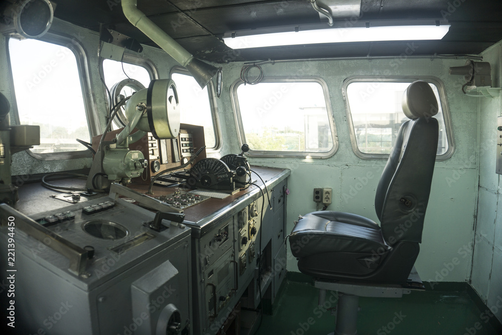 control panel of the old ships or cruise control panel of the old ships or cruise