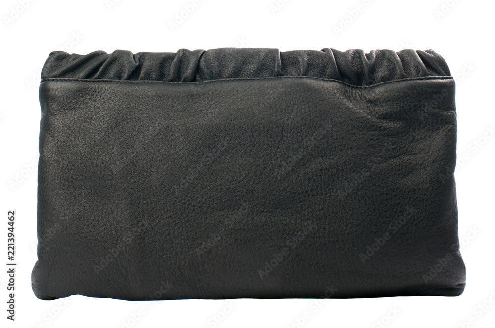 Black clutch isolated on white background.Front view.
Black clutch isolated on white background.Front view.