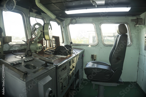 control panel of the old ships or cruise