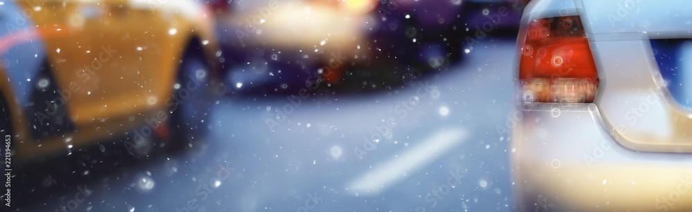 blurred background autumn auto rain on the road / night lights and raindrops in the autumn traffic jam on the road, urban style traffic blurred background autumn auto rain on the road / night lights and raindrops in the autumn traffic jam on the road, urban style traffic