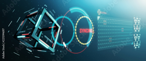 Billede på lærred Blockchain synchronization progress