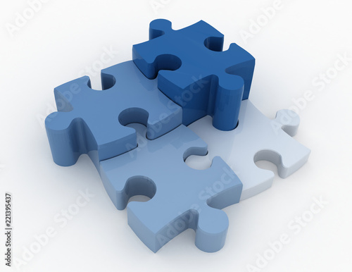 jigsaw puzzle. 3d busines illustration concept