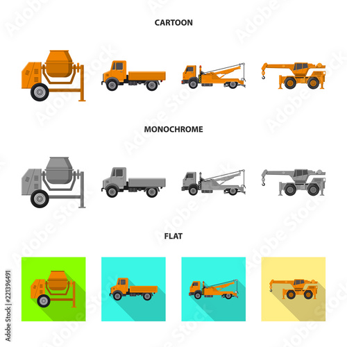 Vector illustration of build and construction sign. Collection of build and machinery stock symbol for web.