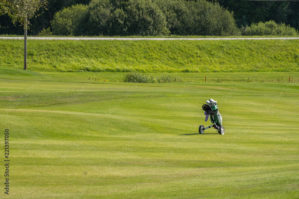 Golf courses in Sigulda, Latvia. Landscape with golf courses. Golf courses in Sigulda, Latvia. Landscape with golf courses.