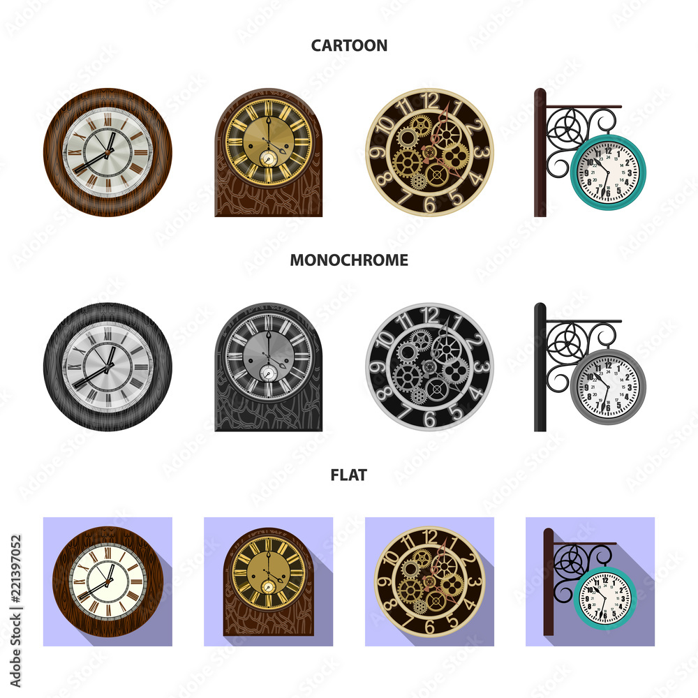 Vector illustration of clock and time logo. Set of clock and circle stock vector illustration. Vector illustration of clock and time logo. Set of clock and circle stock vector illustration.