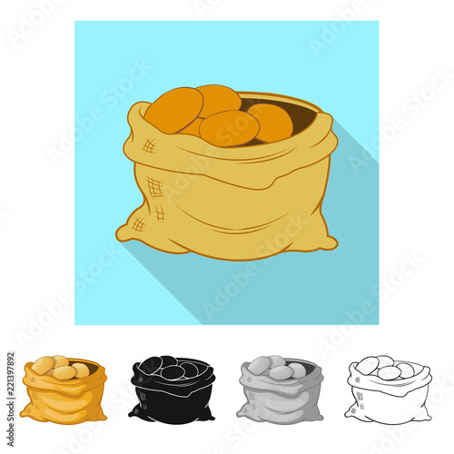 Vector illustration of farm and agriculture sign. Set of farm and plant vector icon for stock.