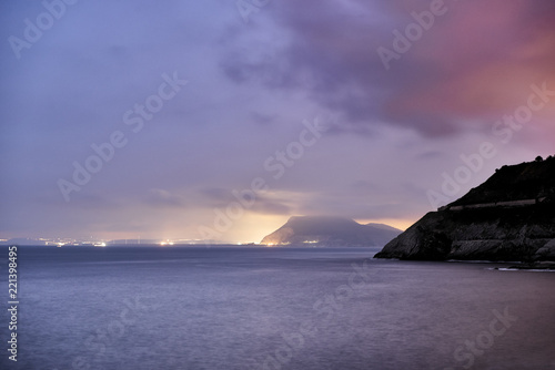 Port of Bilbao at Night view from Mioño, Castro Urdiales, Cantabria, Spain