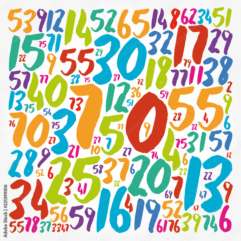 Numbers text cloud collage, concept background Numbers text cloud collage, concept background