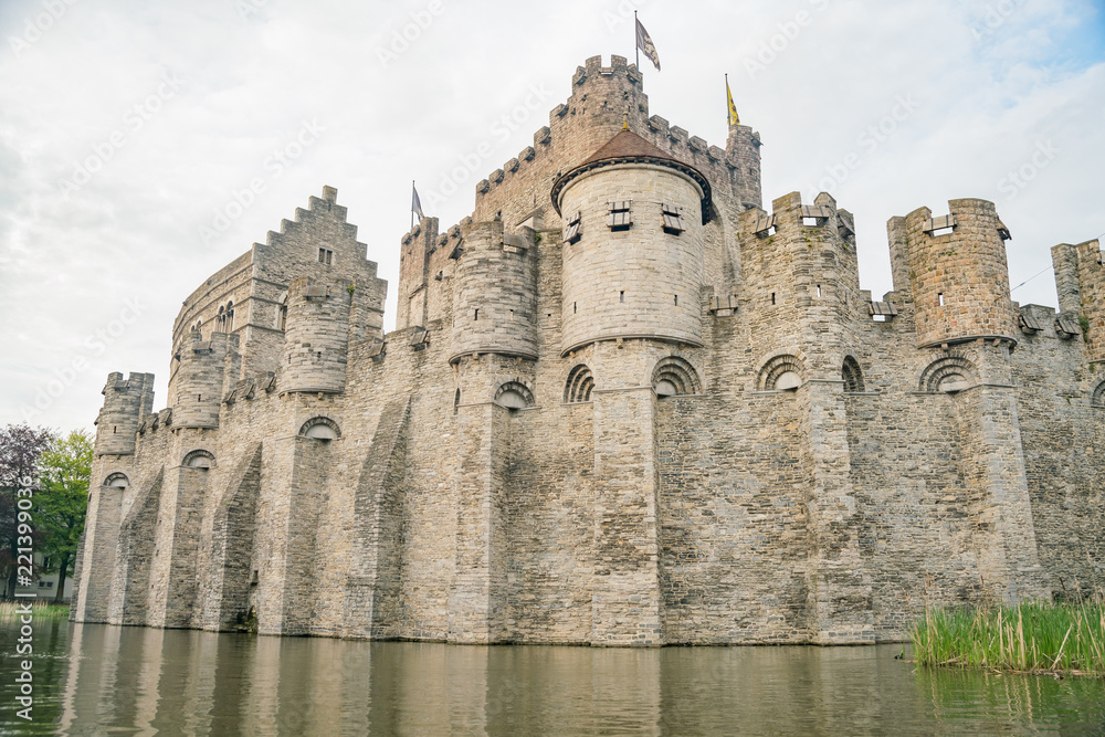 Afternoon view of the famous Gravensteen Castle