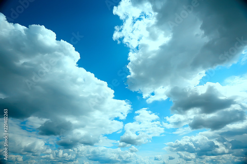clouds blue sky / background clean blue sky with white clouds concept purity and freshness of nature © kichigin19