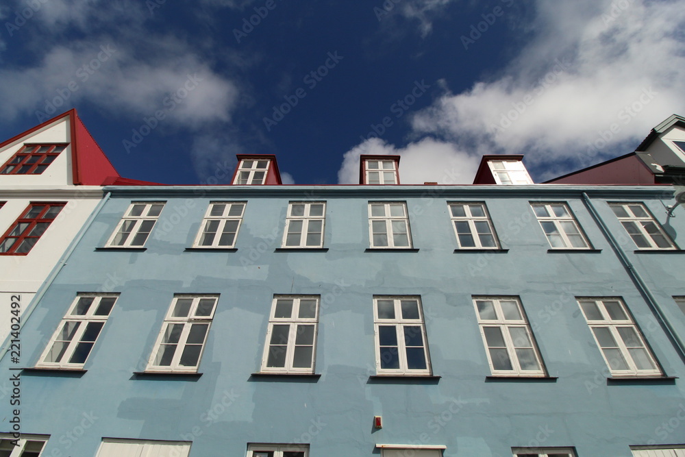 View of building in Torshavn, Faroe Islands View of building in Torshavn, Faroe Islands