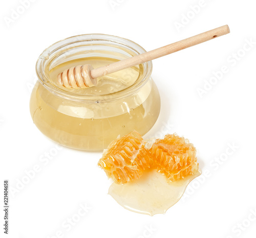 Fresh honey with honeycomb