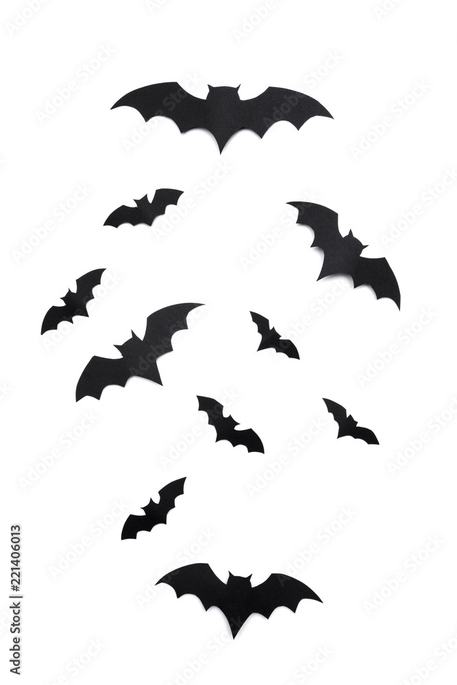 halloween and decoration concept - paper bats flying halloween and decoration concept - paper bats flying