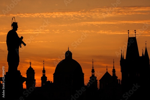 Fantastic view of the Saint Francis of Assisi Church. Location famous place Charles Bridge  Karluv Most  and lesser town bridge tower on river Vltava. Prague  Czech Republic  Europe. Beautiful world.