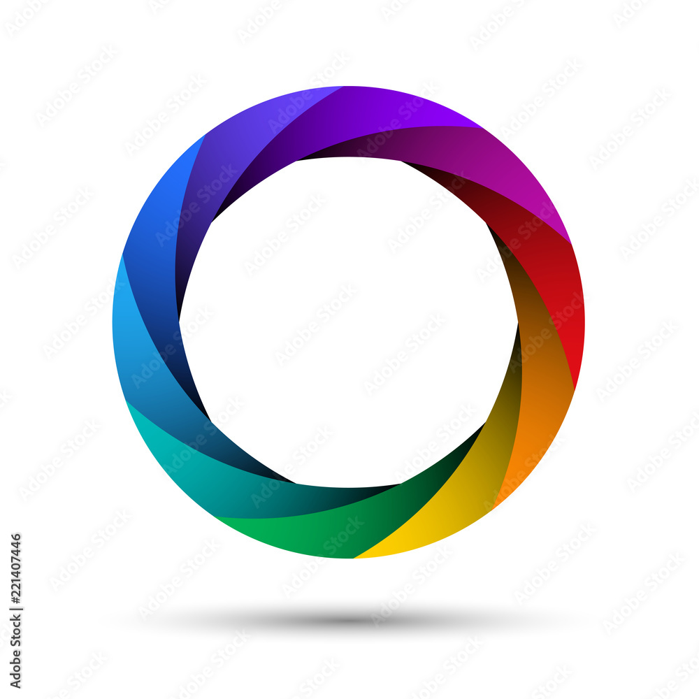 Colorful camera shutter aperture. Colorful camera shutter aperture.