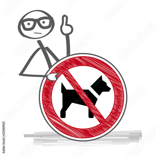 Verbotsschild mitführen von Hunden verboten