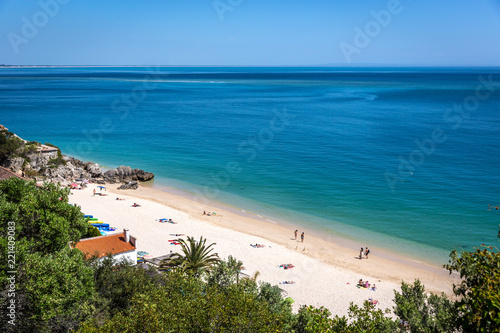 Beautiful day in Galapinhos Beach in Arrábida National Park in Portugal photo