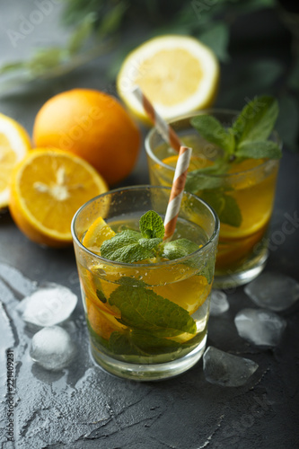 Orange and mint lemonade