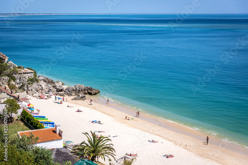 Beautiful day in Galapinhos Beach in Arrábida National Park in Portugal photo