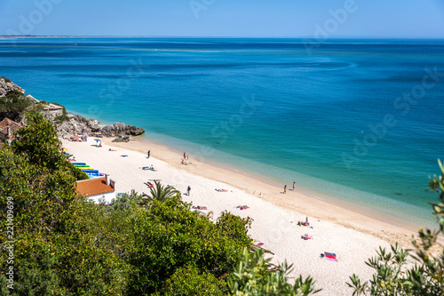 Beautiful day in Galapinhos Beach in Arrábida National Park in Portugal photo