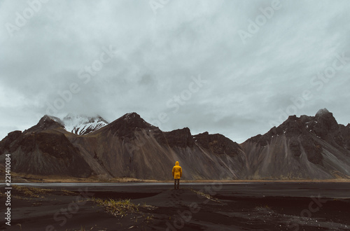 Wanderlust explorer discovering icelandic natural wonders photo