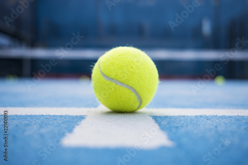 Paddle tennis court, net, racket, balls. © FotoAndalucia