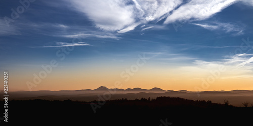 French volcanos at sunset photo