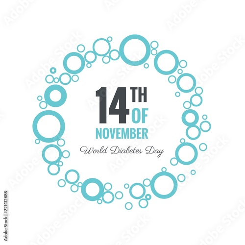 14th of November world diabetes day awareness poster. Vector illustration